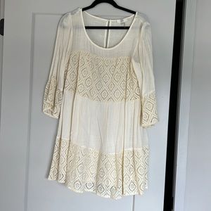 Ivory Lace Peasant Dress - m